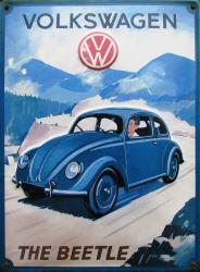 Retro VW Beetle Ad Design - Men and Women's 'Gildan' Slim T-Shirt