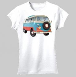 VW Kombi Camper - Women's 'Gildan' Slim T-Shirt