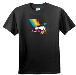 Rainbow VW Kombi Design - Men and Women's 'Gildan' Slim T-Shirt
