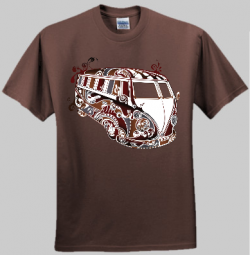 Psychedelic VW Kombi Men and Women's T-shirt