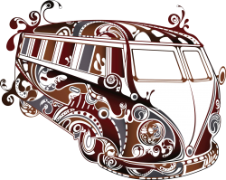 Psychedelic VW Kombi Organic Men and Women's T-shirt
