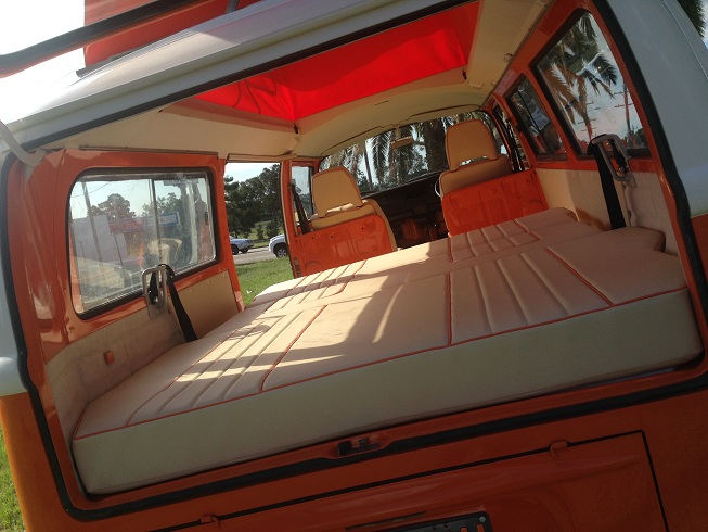 VW Kombi 1977 Orange Crush Interior ADR Bed